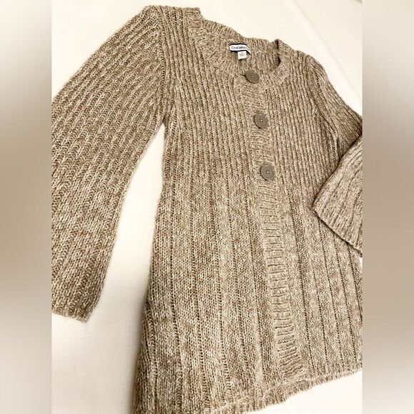 Croft and Barrow button down sweater cardigan beige - Picture 5 of 6